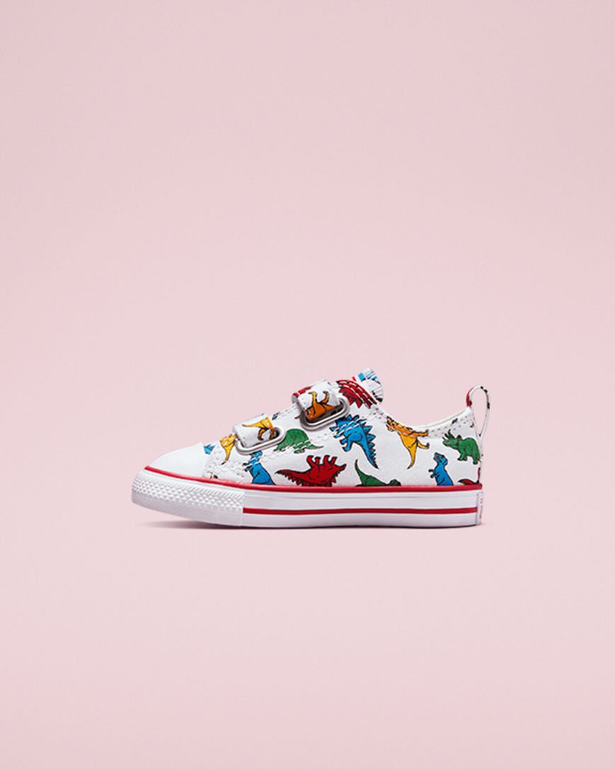 Zapatillas Bajas Converse Chuck Taylor All Star Easy-On Dinosaurs Niña Blancas Rojas Azules | PE E2PL7W